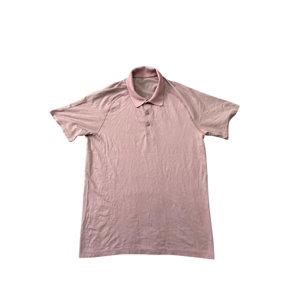 Lululemon Metal Vent Tech Polo Shirt Men’s Size Medium Dusty Rose Pink Taupe - Picture 2 of 8